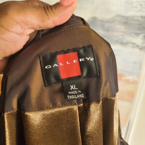 Vtg Gallery Water Repellent Accordian Plated Neckline Stylish Raincoat - Picture 10 of 13